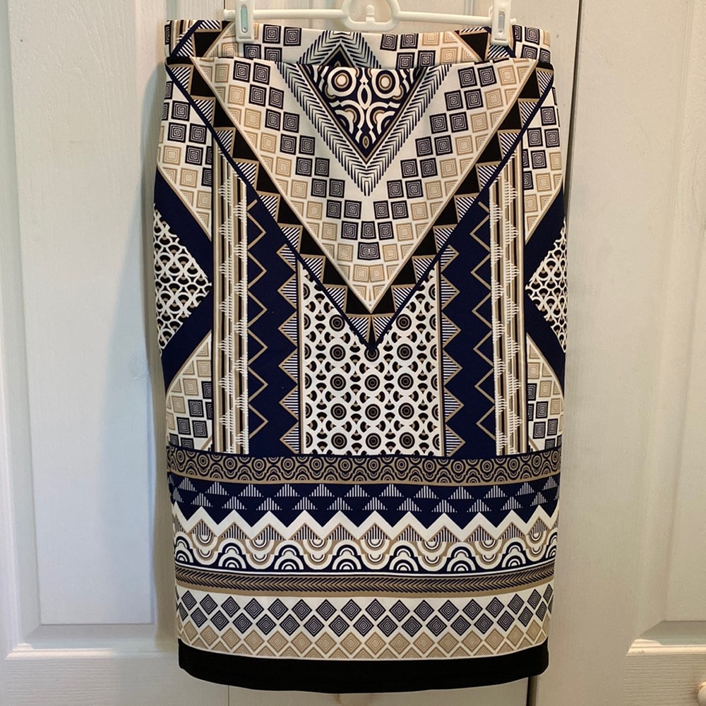 Melissa Paige Tribal Pattern Pencil Skirt Sz M